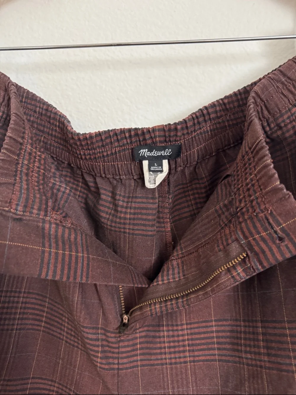 Madewell Brown Plaid Trousers - Picture 4 of 5